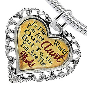 Aunt Heart Charm Bracelet ©2016 Hypoallergenic, Safe, Nickel, Lead & Cadmium Free!