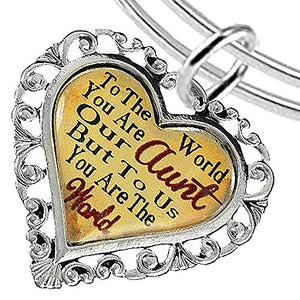 Aunt Heart Charm Bracelet ©2016 Hypoallergenic, Adjustable, Safe, Nickel, Lead & Cadmium Free!
