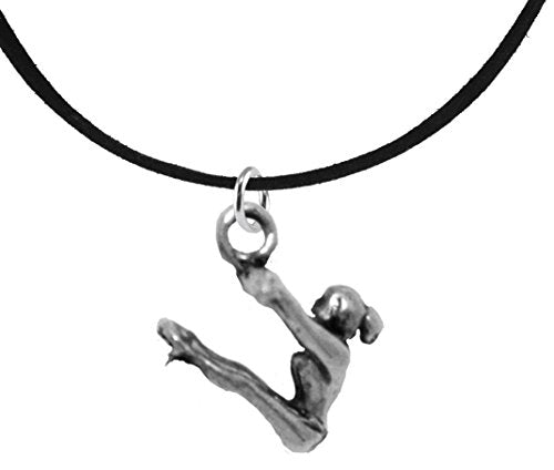 Gymnast Swinging on Rings Necklace, Safe - Nickel, Lead & Cadmium Free!