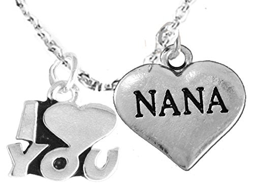 Nana I Love You Adjustable Curb Chain Necklace, Hypoallergenic, Safe - Nickel & Lead Free