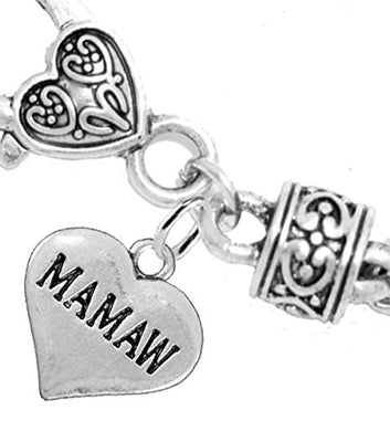 Mamaw Heart Charm Bracelet ©2016 Hypoallergenic, Safe, Nickel, Lead & Cadmium Free!