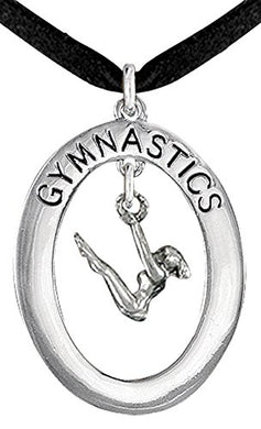 Gymnast Posed on Uneven Bars Necklace, Adjustable, Hypoallergenic, Nickel, Lead & Cadmium Free