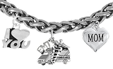 EMT, Mom Wheat Chain Bracelet, Hypoallergenic, Safe - Nickel & Lead Free