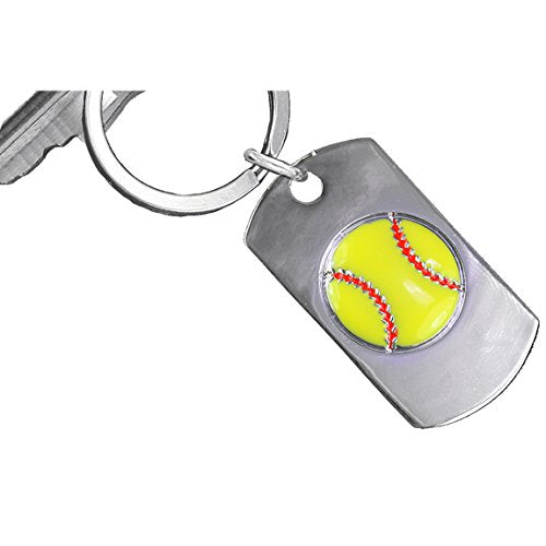 Never Give Up, Never Stop Trying, Never Quit Softball Key Chain ©2009 Safe - Nickel & Lead Free!