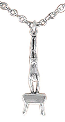Gymnast Hand Stand on Vault Necklace, Adjustable, Hypoallergenic, Nickel, Lead & Cadmium Free