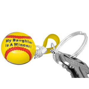 My Daughter Is a Winner Softball Key Chain ©2009 Hypoallergenic, Safe - Nickel, Lead & Cadmium Free!