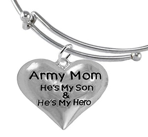 Army, My Son Is My Hero Adjustable Bracelet, Hypoallergenic, Safe - Nickel & Lead Free