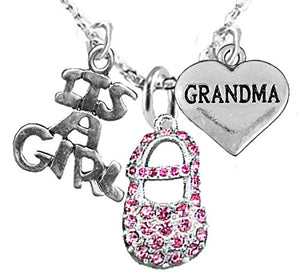 Grandma, "It’s A Girl", Adjustable Necklace, Hypoallergenic, Safe - Nickel & Lead Free