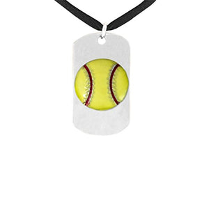 Softball "Never Give Up, Never Stop Trying, Never Quit" ©2010 Hypoallergenic Necklace. Nickel Free.