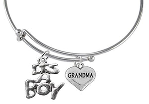 Grandma, "It’s A Boy" Adjustable Bracelet, Will NOT Irritate Sensitive Skin, Nickel Free.