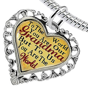 Grandma Heart Charm Bracelet ©2016 Hypoallergenic, Safe, Nickel, Lead & Cadmium Free!