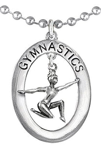 Gymnast on Floor Posed Necklace, Adjustable, Hypoallergenic, Nickel, Lead & Cadmium Free