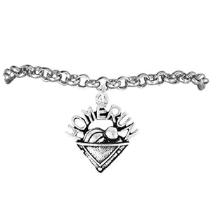 The Perfect Gift "Softball Home Run Plate, Ball & Cap Charm" Bracelet ©2009 Safe - Nickel Free