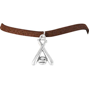The Perfect Gift "Softball Crossed Bats Charm" Bracelet ©2009 Adjustable, Safe - Nickel & Lead Free