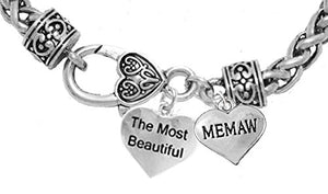 The Most Beautiful "Memaw", Bracelet Safe - Nickel & Lead Free