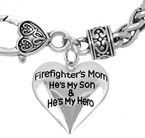 Firefighter, My Son Is My Hero Bracelet, Hypoallergenic, Safe - Nickel & Lead Free