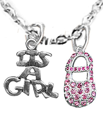 It’s A Girl, Adjustable Necklace, Hypoallergenic, Safe - Nickel & Lead Free