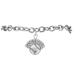 The Perfect Gift "Softball Charm" Bracelet ©2009 Hypoallergenic, Safe - Nickel & Lead Free