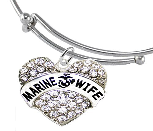 The Perfect Gift Marine Wife Hypoallergenic Adjustable Bracelet, Safe - Nickel, Lead & Cadmium Free