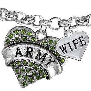 Army Wife Bracelet, Adjustable, Will NOT Irritate Anyone with Sensitive Skin. Nickel & Lead Free