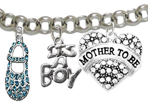 Mother to Be, "It’s A Boy", Adjustable Bracelet, Hypoallergenic, Safe - Nickel & Lead Free