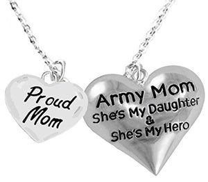 Army Enlisted "Daughter", Proud "Mom", My Daughter Is My Hero, Adjustable, Safe - Nickel & Lead Free