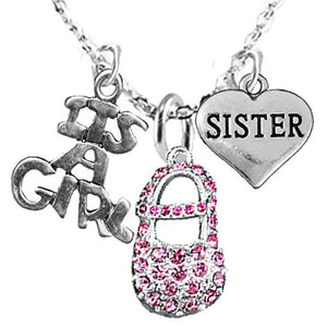 Sister, "It’s A Girl", Adjustable Necklace, Hypoallergenic, Safe - Nickel & Lead Free