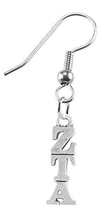 Zeta Tau Alpha Earrings, Safe - Hypoallergenic Nickel & Lead Free Licensed Sorority Jewelry