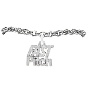 The Perfect Gift "Softball Fast Pitch Charm" Bracelet ©2009 Adjustable, Safe - Nickel & Lead Free