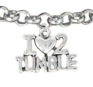 Gymnast" I Love to Tumble" Charm Bracelet Adjustable, ©2007 Safe, Nickel & Lead Free!