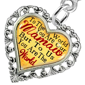 Mamaw Heart Charm Post Earring" ©2016 Hypoallergenic, Safe - Nickel, Lead & Cadmium Free!