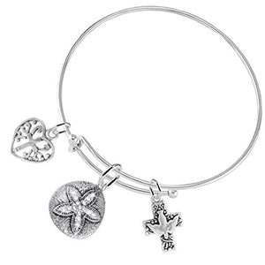 The Legend of The Sand Dollar Christian, 3 Charm Adjustable Hypoallergenic, Safe - Nickel Free