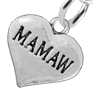 Mamaw Heart Charm Post Earrings ©2016 Hypoallergenic, Safe - Nickel, Lead & Cadmium Free!