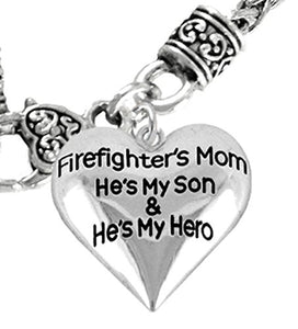 Firefighter, My Son Is My Hero Chain Necklace, Hypoallergenic, Safe - Nickel & Lead Free
