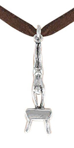 Gymnast Hand Stand on Vault Necklace, Adjustable, Hypoallergenic, Nickel, Lead & Cadmium Free