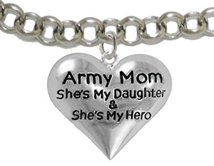 Army Enlisted "Daughter", My Daughter Is My Hero Bracelet, Adjustable Safe - Nickel & Lead Free.