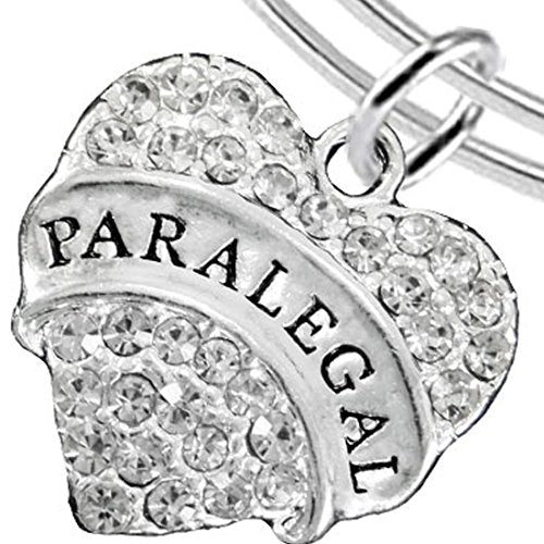Paralegal Adjustable Heart Charm Bracelet ©2016 Hypoallergenic, Safe, Nickel, Lead & Cadmium Free!