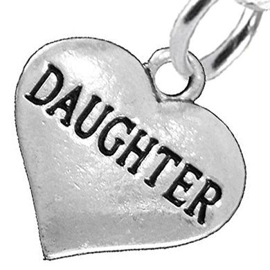 Daughter Heart Charm Post Earrings ©2016 Hypoallergenic, Safe - Nickel, Lead & Cadmium Free!