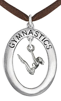 Gymnast on Floor Posed Necklace, Adjustable, Hypoallergenic, Nickel, Lead & Cadmium Free!