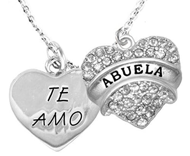 Te Amo Abuela Adjustable Curb Chain Necklace, Hypoallergenic, Safe - Nickel & Lead Free