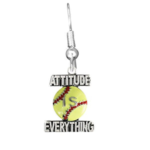 Attitude Is Everything, Softball Fishhook Earring" ©2011 Safe - Nickel & Lead Free!