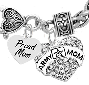 The Perfect Gift Proud "Mom", Army Mom Hypoallergenic Bracelet, Safe - Nickel & Lead Free