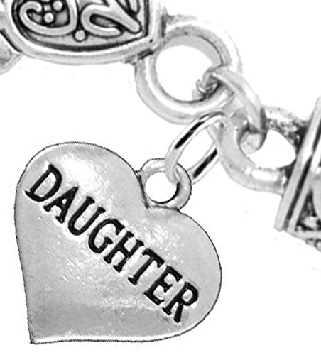 Daughter Heart Charm Bracelet ©2016 Hypoallergenic, Safe, Nickel, Lead & Cadmium Free!