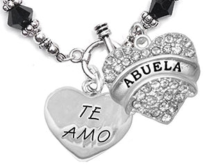 Te Amo Abuela Toggle Crystal Bracelet, Hypoallergenic, Safe - Nickel & Lead Free