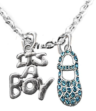 It’s A Boy, Adjustable Necklace, Hypoallergenic, Safe - Nickel & Lead Free