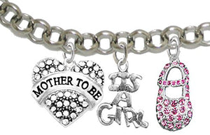 Mother to Be, "It’s A Girl", Adjustable Bracelet, Hypoallergenic, Safe - Nickel & Lead Free