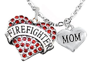 Firefighter, "Mom", Adjustable Necklace, Hypoallergenic, Safe - Nickel & Lead Free