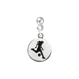 Girl Kicking the Ball, Two-Sided Soccer Earring" Post ©2011 Hypoallergenic Safe - Nickel & Lead Free