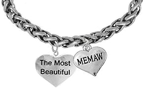 The Most Beautiful "Memaw", Bracelet Safe - Nickel & Lead Free