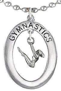 Gymnast Posed on Uneven Bars Necklace, Adjustable, Hypoallergenic, Nickel, Lead & Cadmium Free!